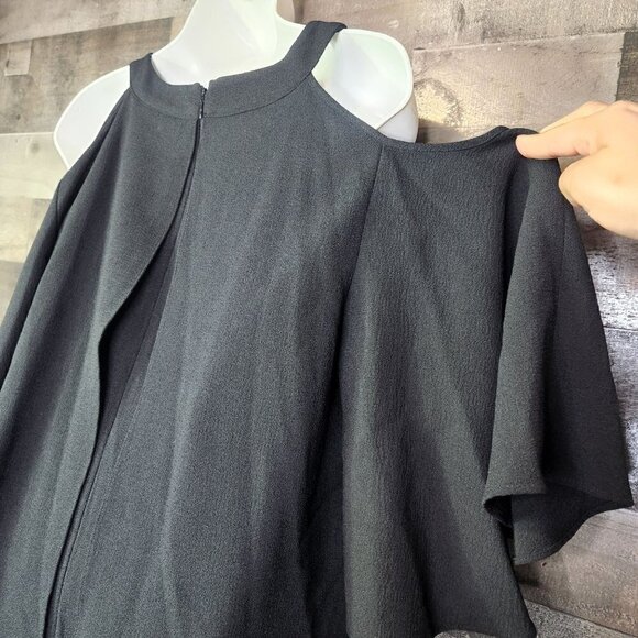 New Adrianna Papell Cold Shoulder Crepe Sheath Dress - Picture 6 of 11